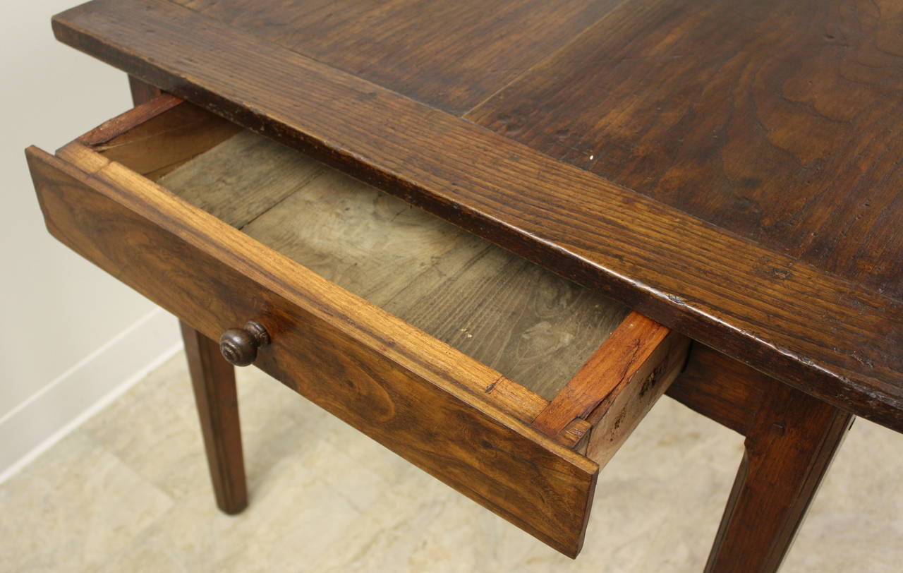 19th Century French Antique Elm Farm Table