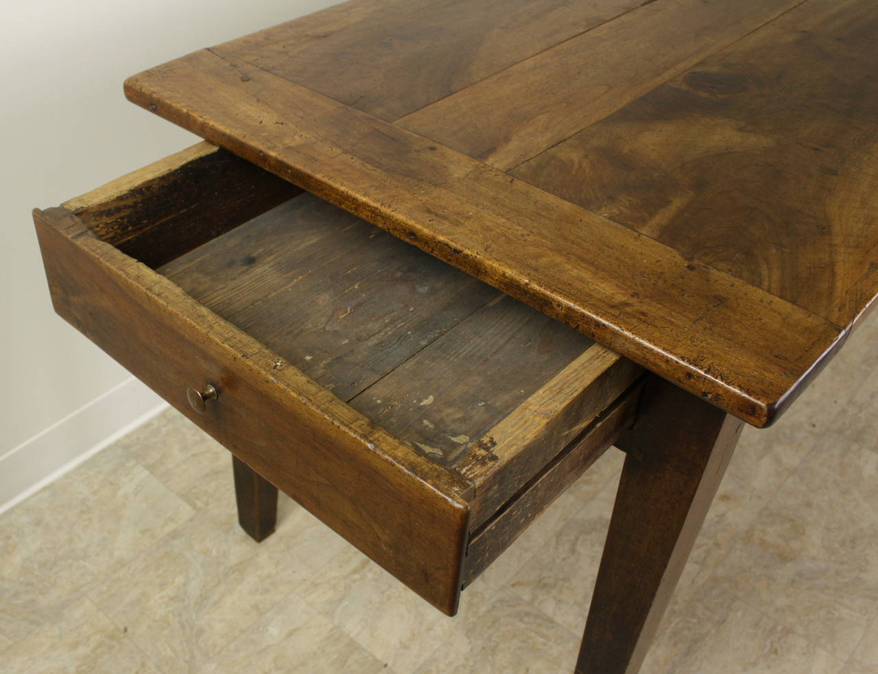 19th Century Large Antique French Walnut Farm Table