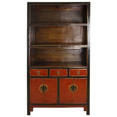 Black and Red Chinese Bookcase