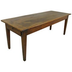 Large Antique French Walnut Farm Table