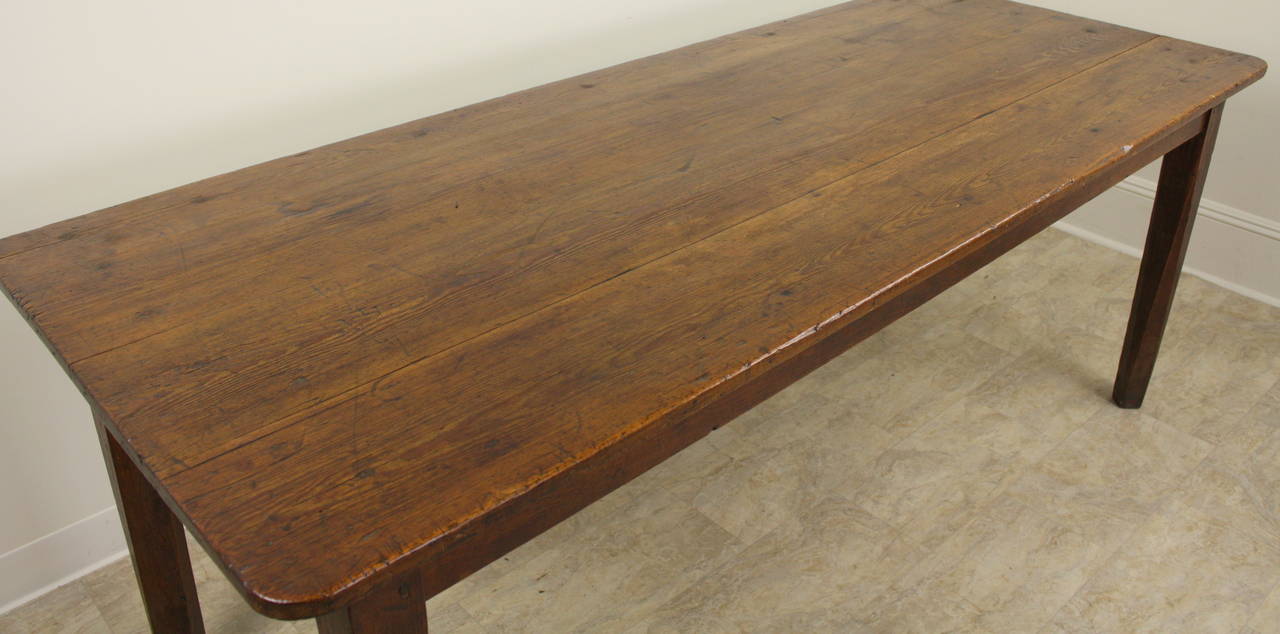 Antique French Pine Farmhouse Table In Good Condition In Port Chester, NY