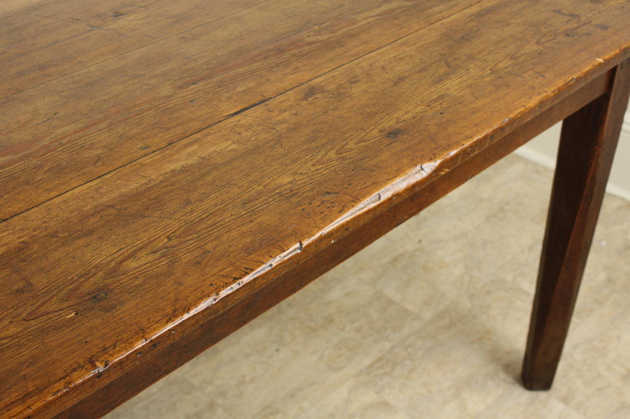 19th Century Antique French Pine Farmhouse Table