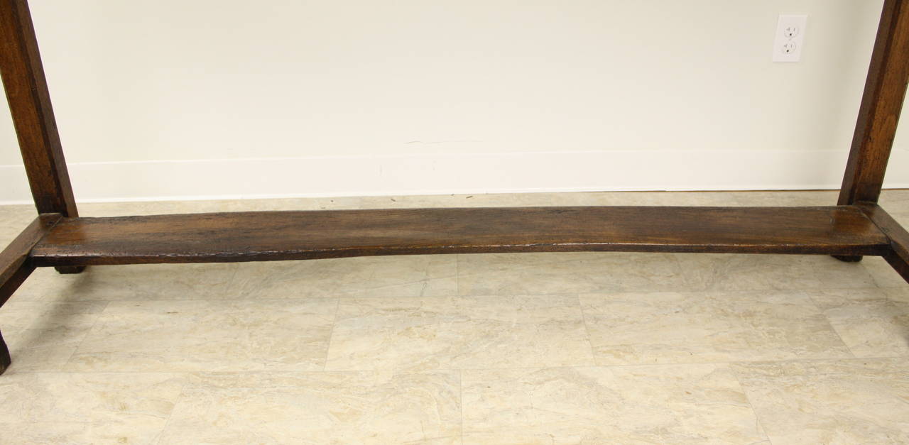 Long Antique French Walnut Three Drawer Server In Good Condition In Port Chester, NY
