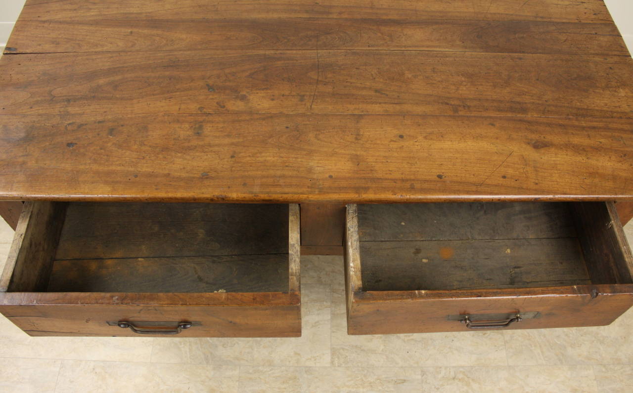 Antique French Paneled Cherry Coffee Table 2