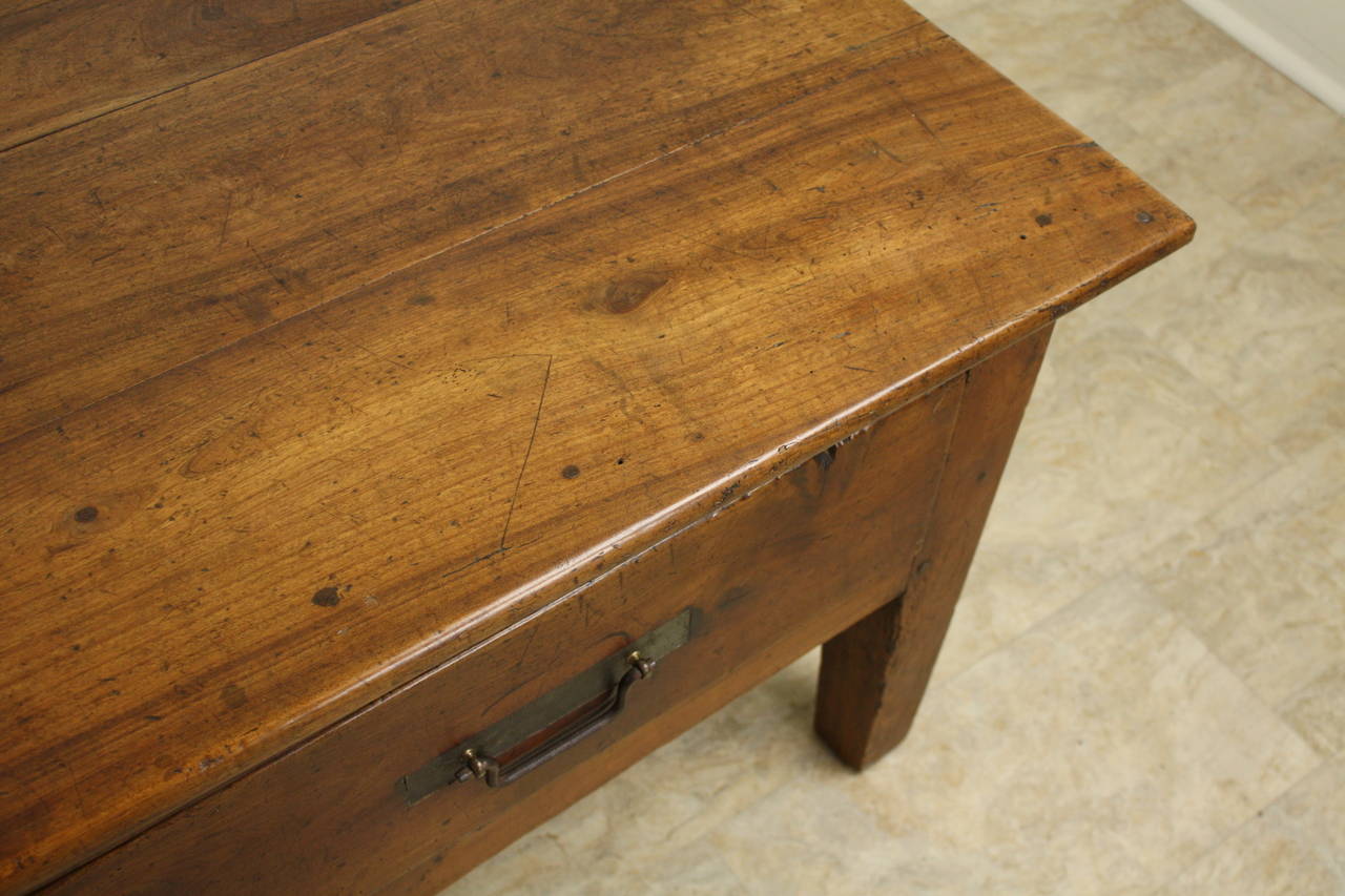 Antique French Paneled Cherry Coffee Table 1