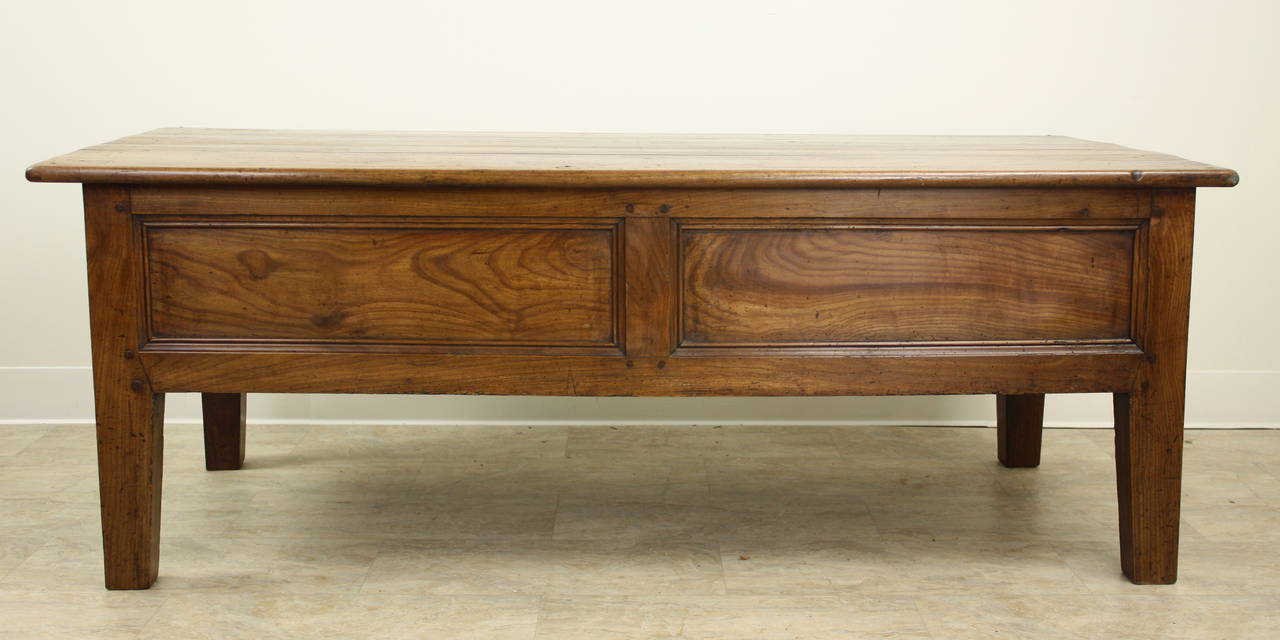 Antique French Paneled Cherry Coffee Table In Good Condition In Port Chester, NY