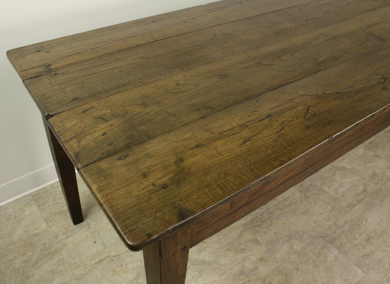 19th Century Antique French Oak Farm Table