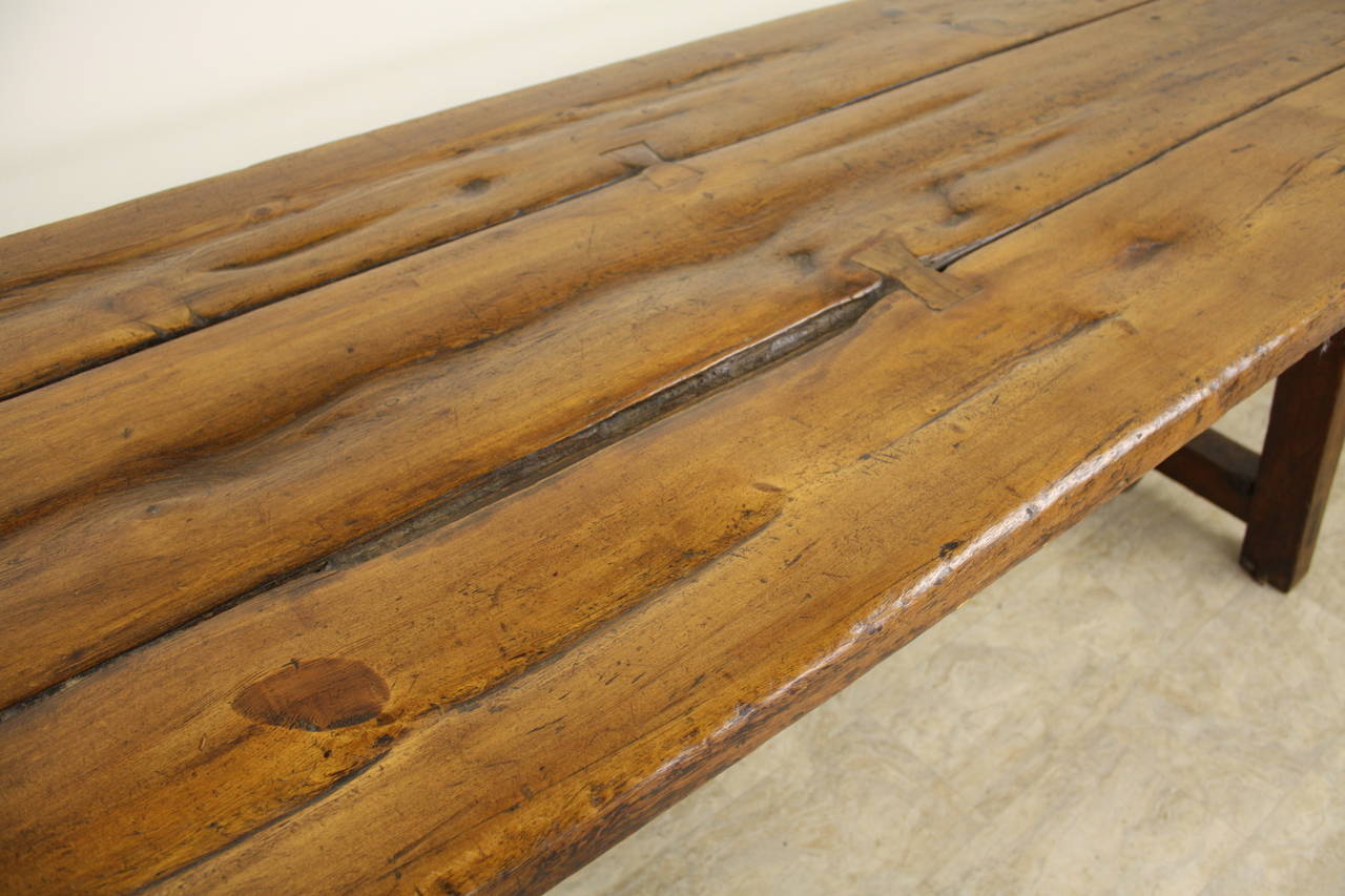 Antique Spanish Refectory Table, Original Irons For Sale 1