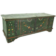 Large Antique Hungarian Painted Trunk
