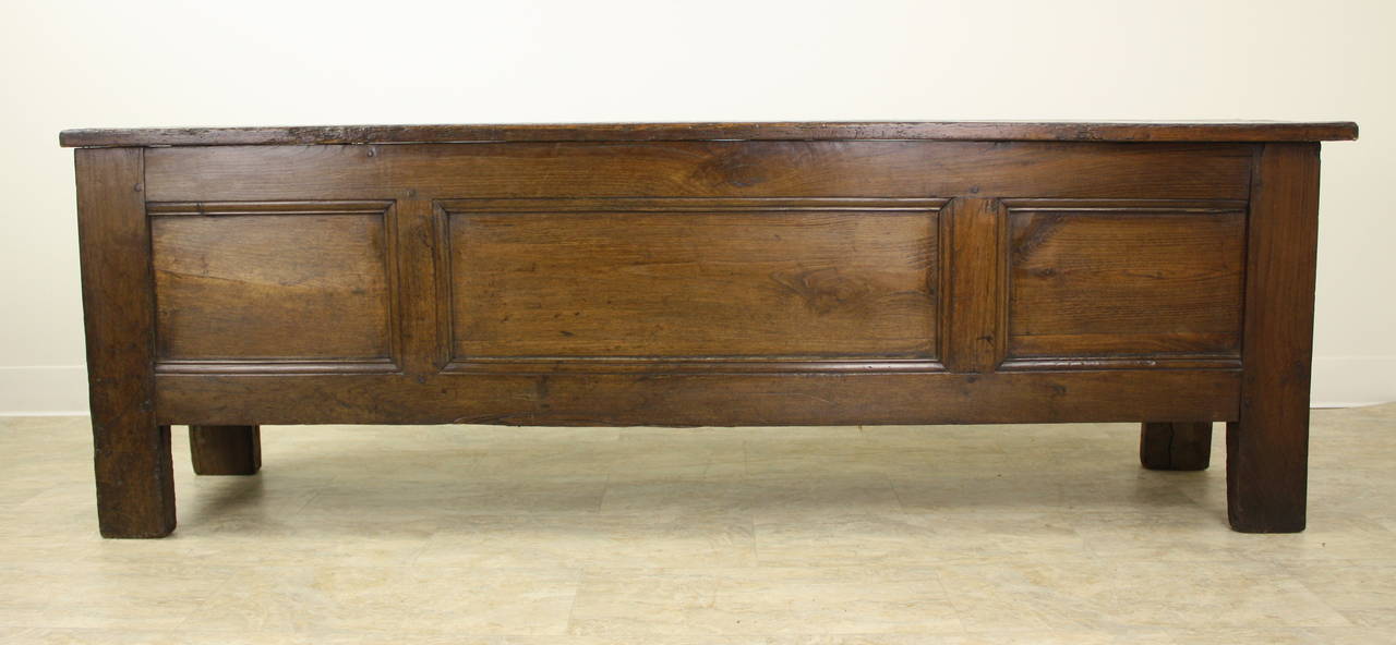 Antique French Chestnut Coffer In Good Condition In Port Chester, NY