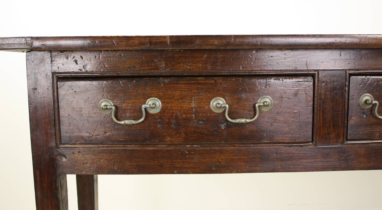 French Antique Three-Drawer Chestnut Server 1