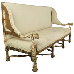 Dramatic Antique Long Italian Sofa 11
