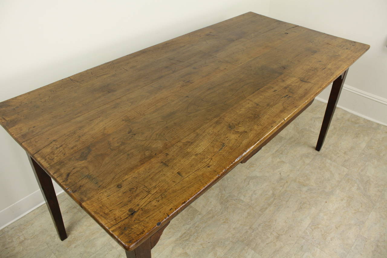 Smaller antique cherry farm table. Apron height is 24.5