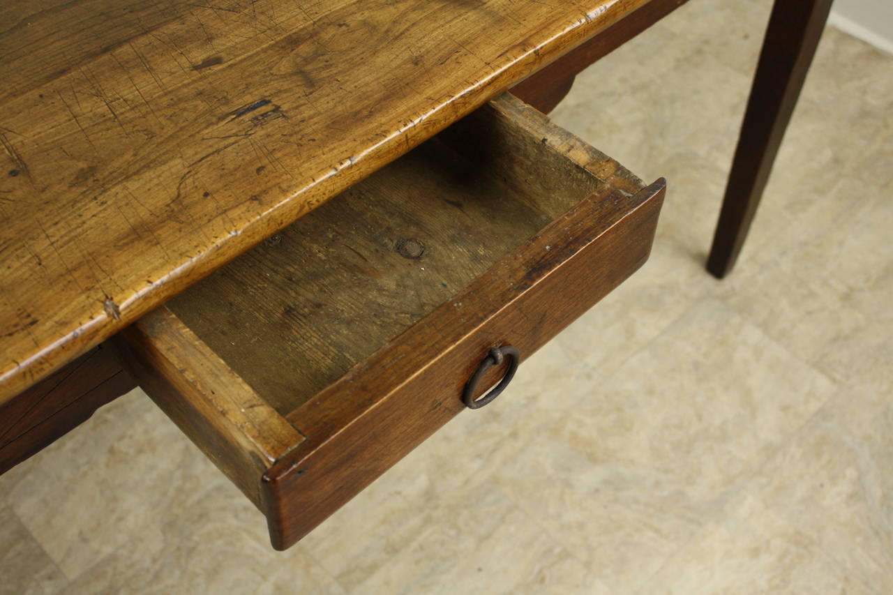 Small Antique Cherry Farm Table 1