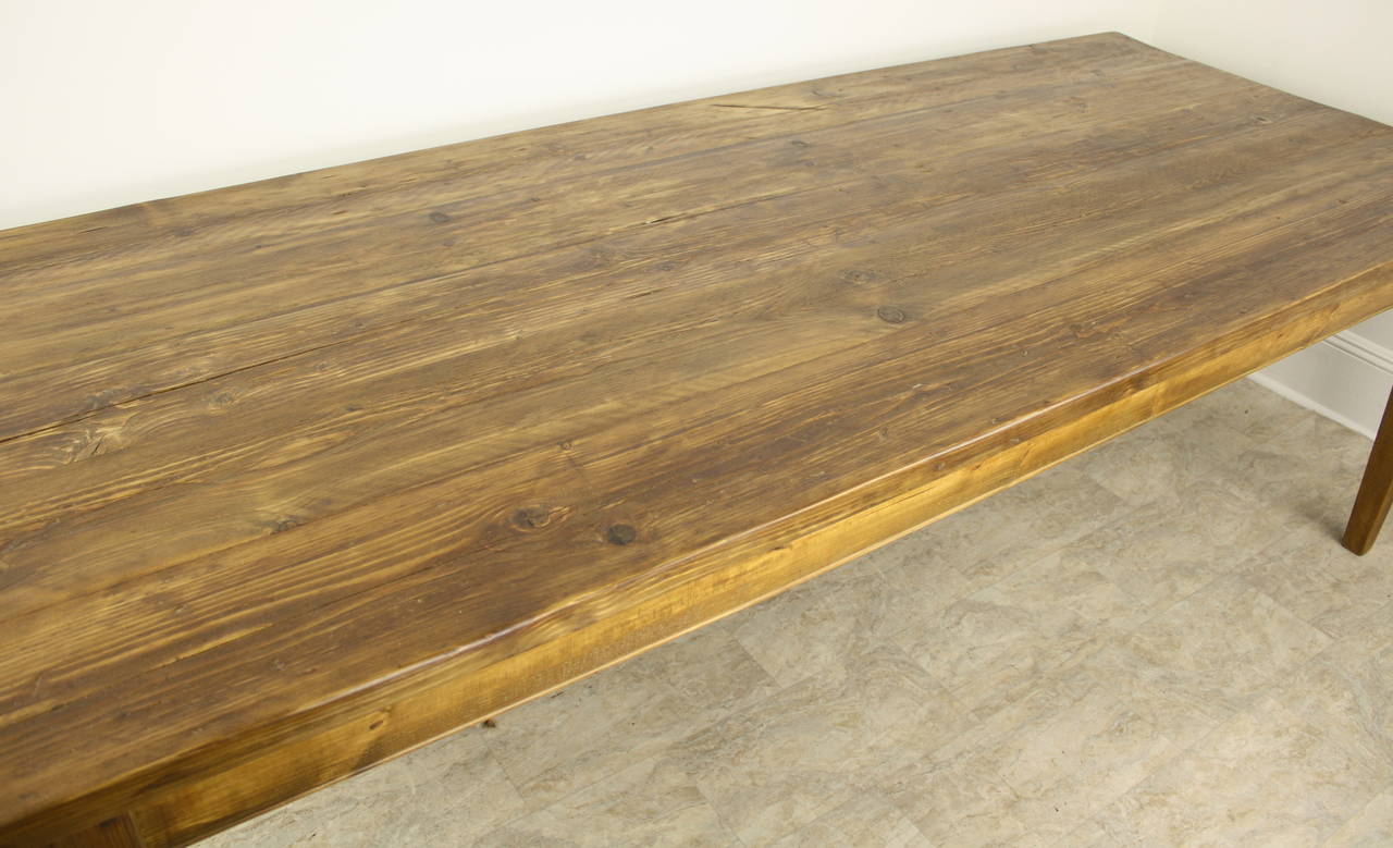 Contemporary Custom-Made English 8' Pine Farm Table