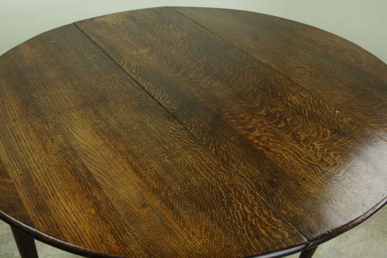 18th Century and Earlier Period English Queen Anne Oak Padfoot Dropleaf Table