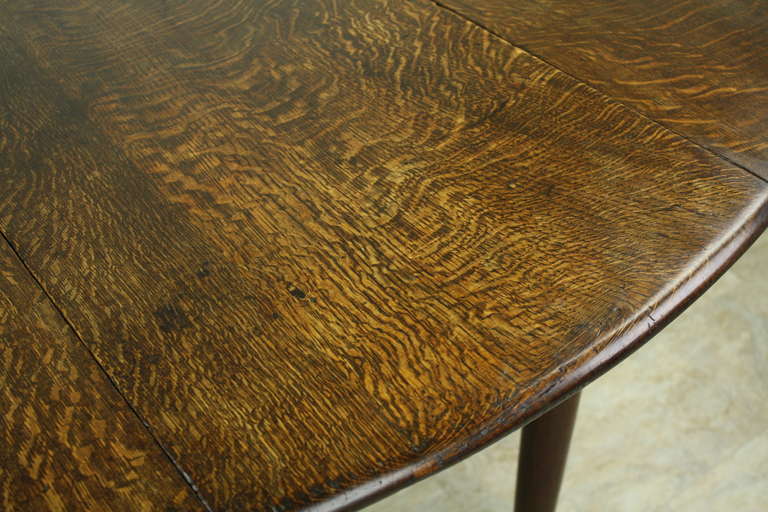 Period English Queen Anne Oak Padfoot Dropleaf Table 2
