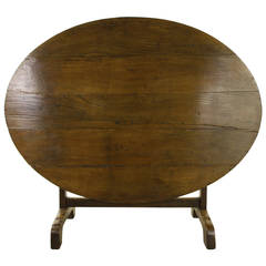 Large Antique French Chestnut Wine Table