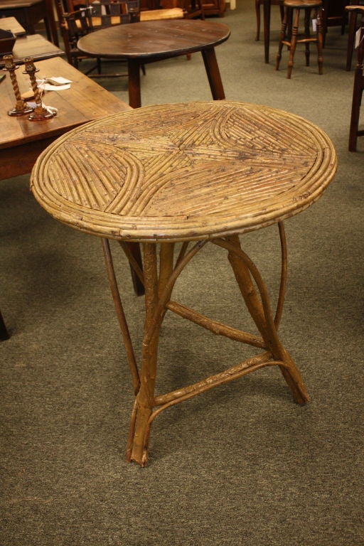 Wood Antique French Twigs End Table