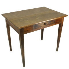 Antique 1870's French Walnut Writing Table, One Drawer
