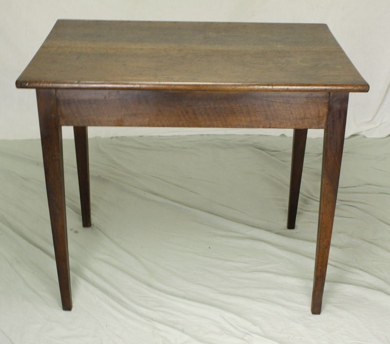 1870's French Walnut Writing Table, One Drawer 1