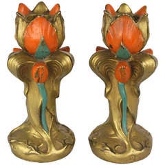 Antique English Art Deco Candlesticks 10