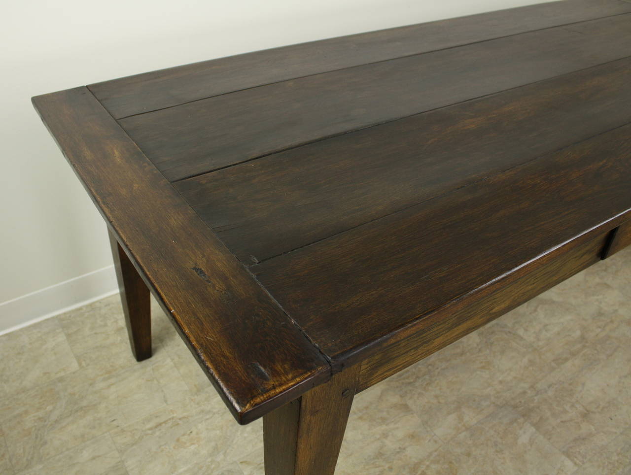 Mid-19th Century Antique French Chestnut Farm Table