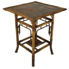 Antique Bamboo Original Decorative Lacquer Side Table