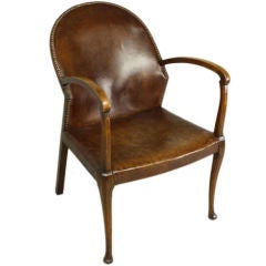 English Deco Leather Armchair