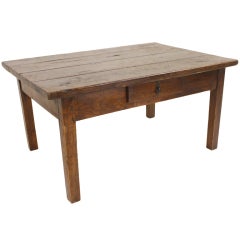 Thick Top Antique French Walnut Coffee Table