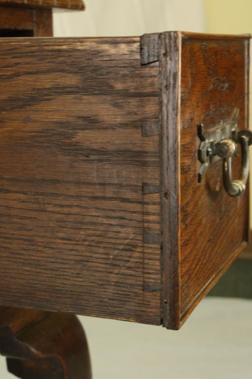18th Century and Earlier Early English Three-Drawer Pad Foot Lowboy