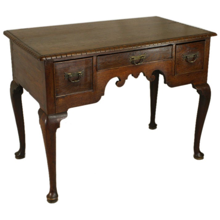 Early English Three-Drawer Pad Foot Lowboy