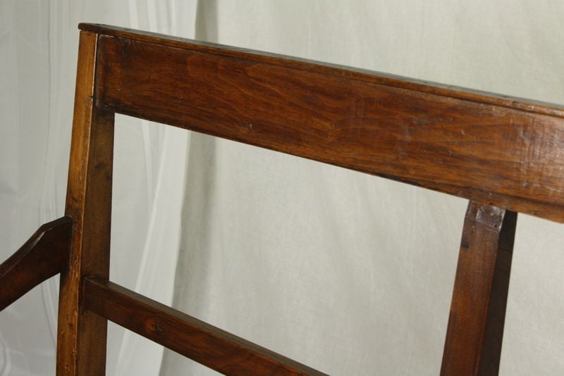 Elegant French Antique Rush-Seated Bench 3