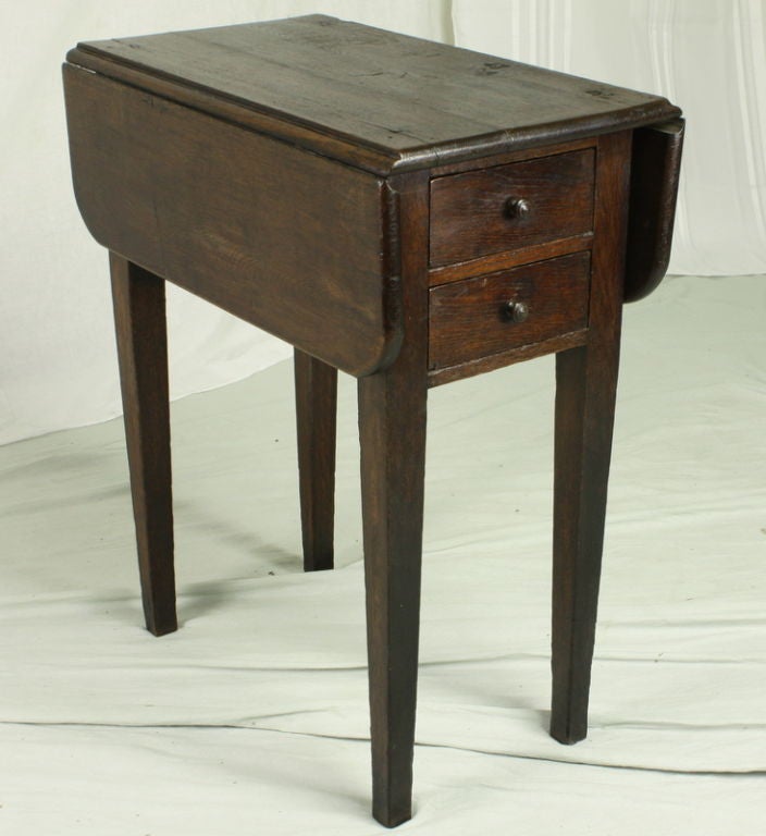 antique drop leaf side table with drawer