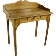 Antique Large Rustic Irish Pine Galleried Side Table