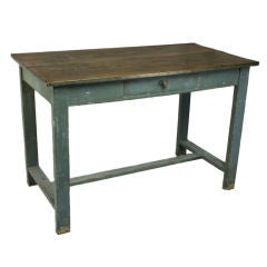 Antique Blue Painted Pine Side Table Antique Blue Painted Pine Side Table