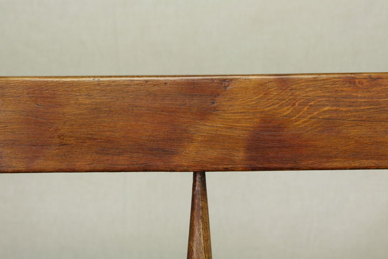 Antique French Fruitwood Rush Seat Bench 2