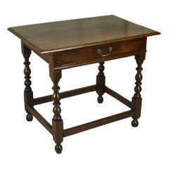 Period English Oak Lowboy with One Drawer