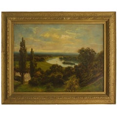 Antique Oil Painting of Richmond Over Thames by James Isiah Lewis