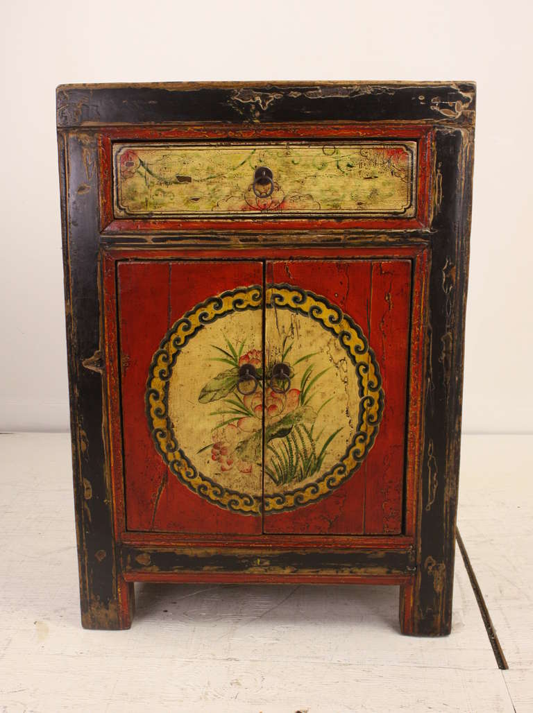 Chinese Colorful Antique Mongolian Cabinet