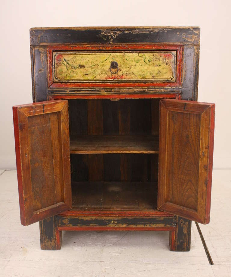 Colorful Antique Mongolian Cabinet In Good Condition In Port Chester, NY