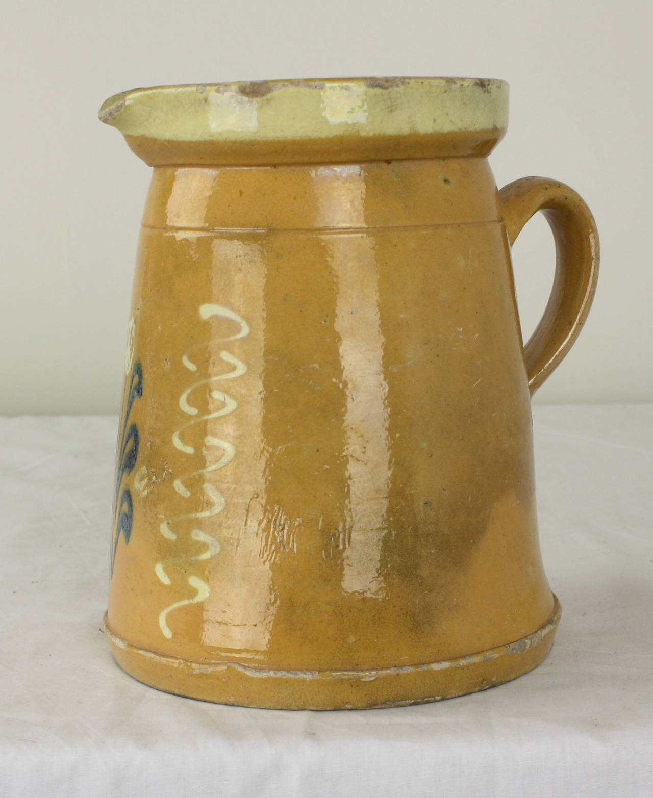 Large Antique French Decorative Alsace Jug In Good Condition In Port Chester, NY