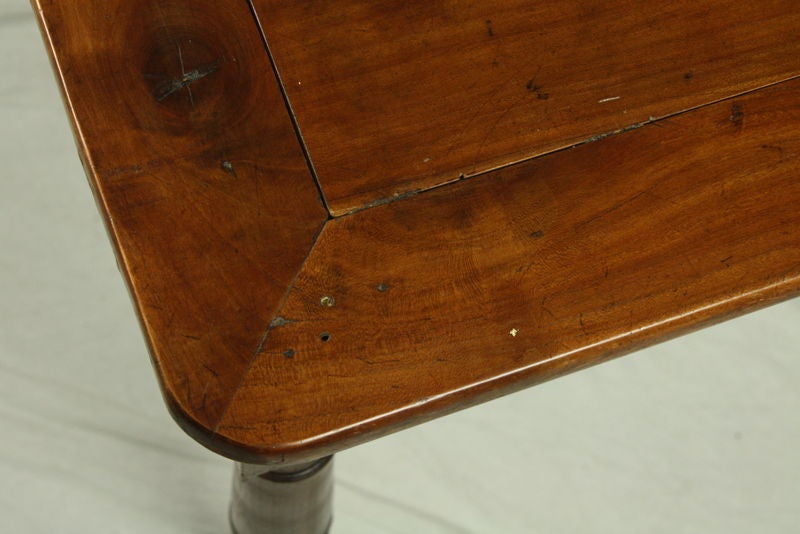 French Antique Turned Leg Cherry Side Table