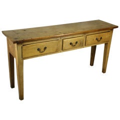 French Antique Scrubbed Sycamore Three Drawer Server