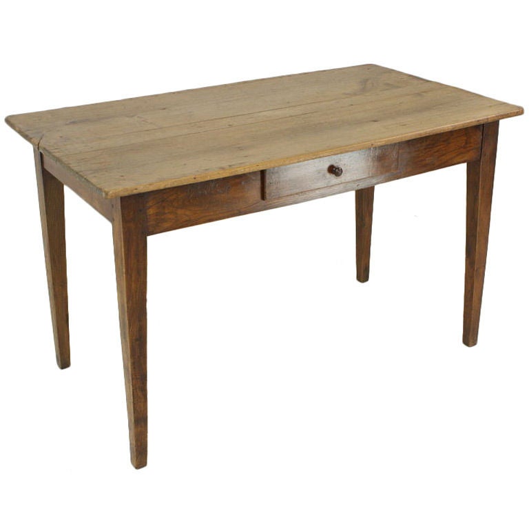 Antique French Poplar Country Desk, Scrubbed Top at 1stDibs