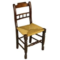 Early Antique English Country Oak Side Chair