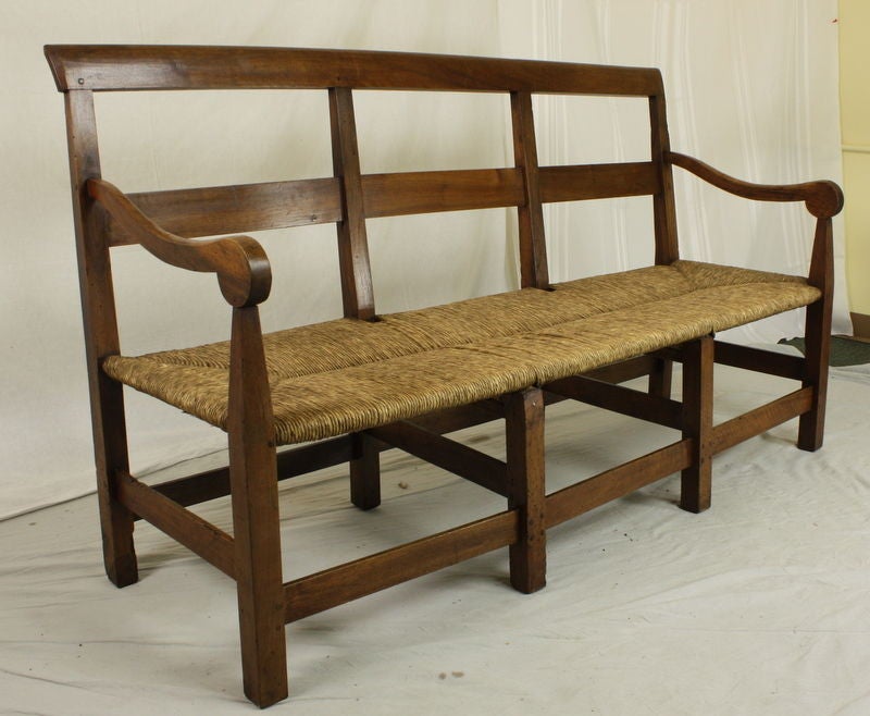 Antique French Walnut Bench