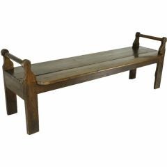 Antique French Long Chestnut Bench