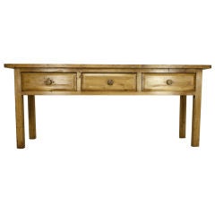 Early English Pine Three-Drawer Long Server 4