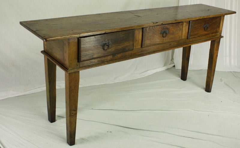 Dramatic Antique French Long Walnut Server